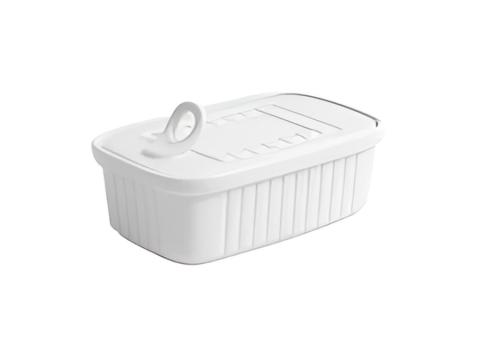 Monoportii portelan conserva, cu capac, 180 ml