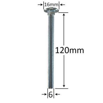 Surub filet metric cap bombat torbant M6x120 - 100 buc/cutie