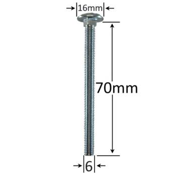 Surub filet metric cap bombat torbant M6x70 - 100 buc/cutie