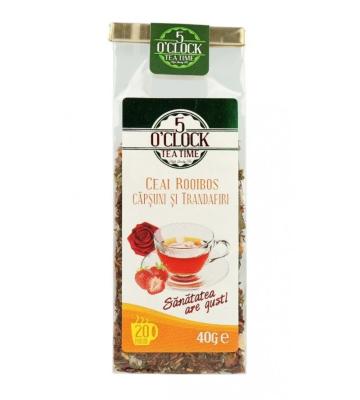 Ceai de rooibos, capsuni si trandafiri 5 O'Clock 40g de la KraftAdvertising Srl