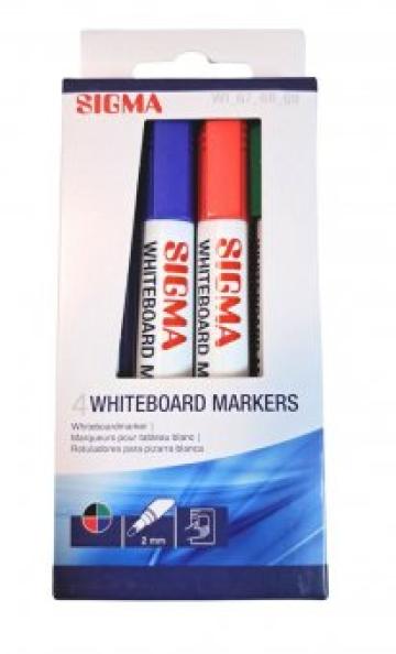 Set markere 4 Whiteboard Markers asortate Sigma