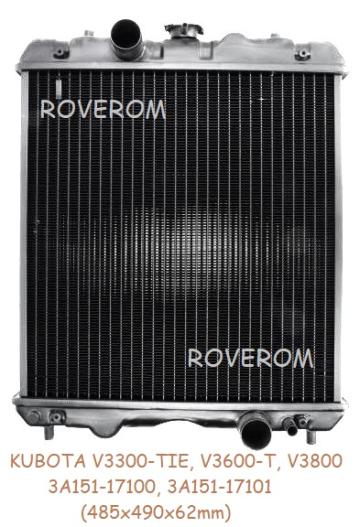 Radiator apa Kubota V3300-TIE, V3600-T, V3800 (485x490x62mm) de la Roverom Srl