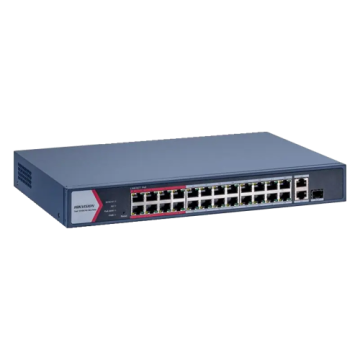 Switch 24 porturi PoE 100Mbps, 1 x Gigabit RJ45, 1 x Gigabit de la Big It Solutions