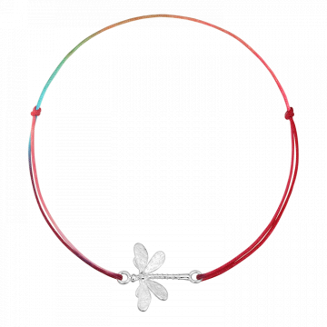 Bratara pentru picior din snur multicolor, libelula