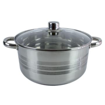 Cratita inox cu capac sticla 26x13, 7 litri