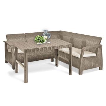 Canapea de colt relaxanta Corfu cu masa Lyon cappuccino de la Leziter Kft.