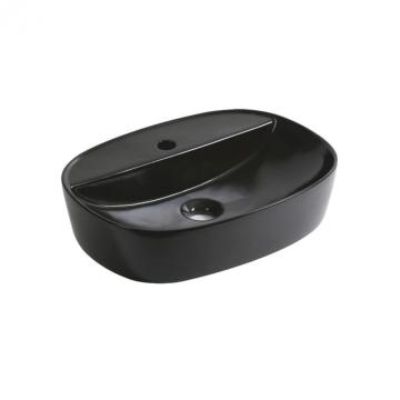 Lavoar ceramic KR-860, oval, 50,5x38x12 cm, negru mat de la Leziter Kft.