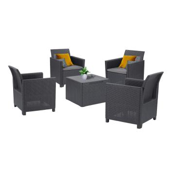 Set de mobilier de gradina Claire II cu 4 locuri, grafit