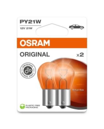 Set 2 Becuri 12V PY21W Amber Original Blister Osram de la LND Albu Profesional Srl