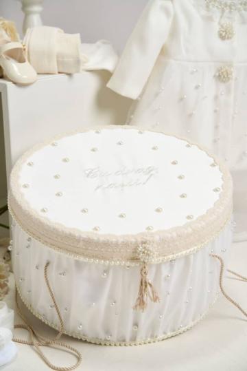 Cufar botez cu perle - ivoire de la Andreeatex