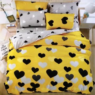 Lenjerie de pat 7 piese, galben cu inimi negre de la Folkert-fortuna 2015 Kft