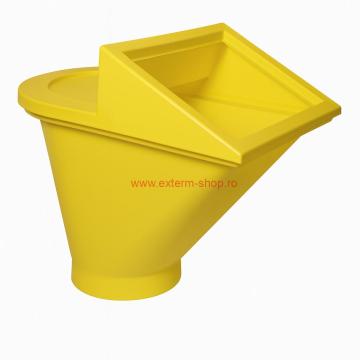 Cuva de incarcare moloz cu separator - galben de la Exterm Rom Trading Srl