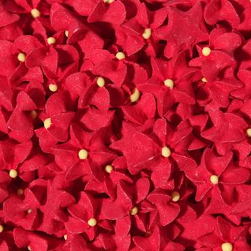 Decor tort Floricele mici visiniu din zahar 180 buc. - Lumea de la Lumea Basmelor International Srl