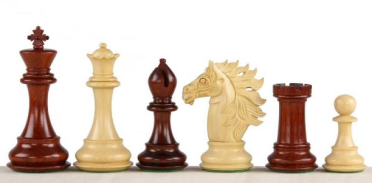 Piese sah Staunton 7 lemn Padauk Baggio de la Chess Events Srl