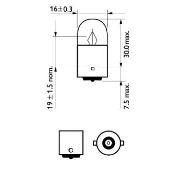 Bec auxiliar R5W BA15S 12V set 10 buc Philips de la Auto Care Store Srl