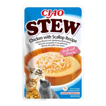 Plic hrana reteta de pui & scoici Chicken Stew 40g - Churu de la Club4Paws Srl