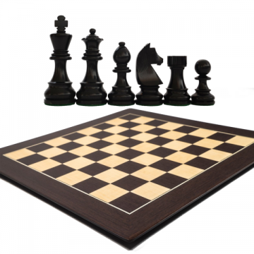 Combo set cu piese Staunton 6 Clasic Black si Tabla Barcelon de la Chess Events Srl