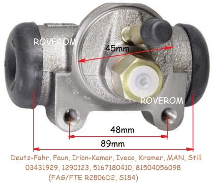 Cilindru frana Deutz-Fahr, Faun, Irion-Kamar, Iveco, Kramer de la Roverom Srl