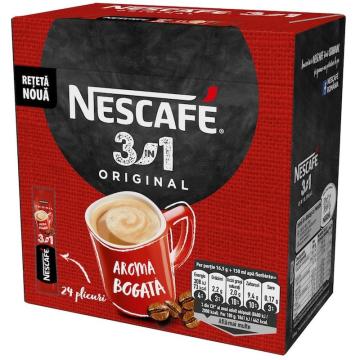 Cafea instantanee Nescafe 3 in 1 Original, 24x16,5 g