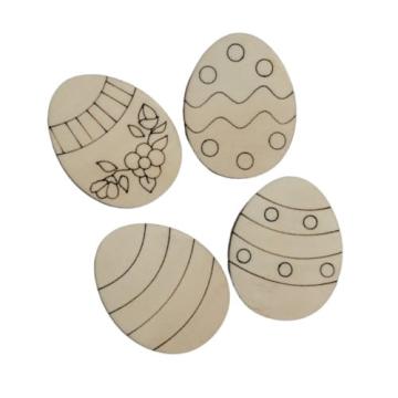 Set 4 baze lemn Paste, silueta ou, 6x8 cm de la Sandart Wood Srl