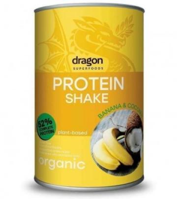Shake proteic banane si cocos bio 450g Dragon Superfoods