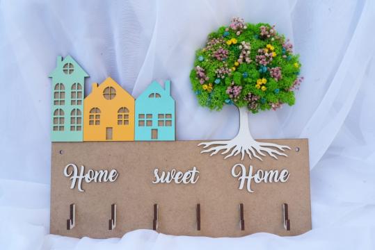 Suport pentru chei decorat cu licheni SC02 de la Flower Power Gift
