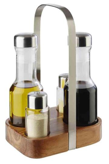 Set menaj, suport cu 4 piese, Wood