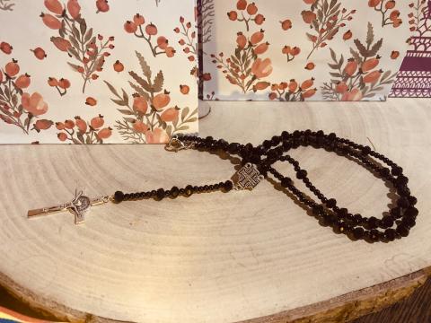 Rozar margelute negre Cruce Ierusalim de la Candela Criscom Srl.