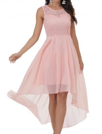 Rochie de seara eleganta fara maneci, de vara, din dantela de la Molifag Srl