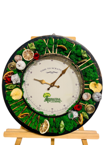Ceas vintage Multicolor 6, decor cu fructe de la Academart World Design Srl