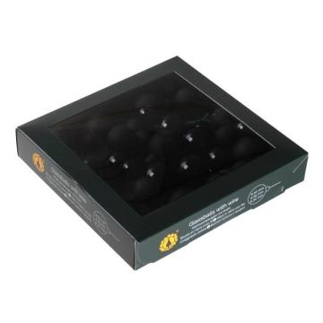 Globuri sticla, negre, 2/2,5/3cm, 36buc/set