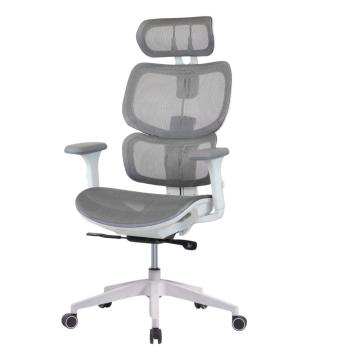Scaune de birou HumanTech pe culorea alb cu mesh gri de la European Med Prod
