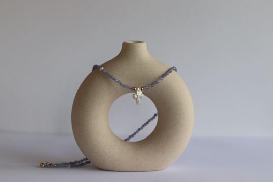 Colier Tanzanit Perle de la Raw Jewellery Srl