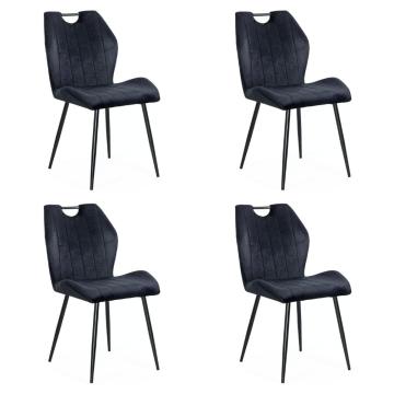 Set 4 scaune bucatarie, living din catifea neagra de la European Med Prod