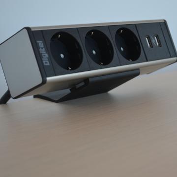 Priza de birou cu prindere menghina, 3 Schuko si 1 USB de la Terra Mob Prod Srl