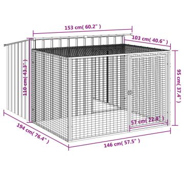Cusca de caini cu tarc, antracit 153x194x110 cm de la Comfy Store