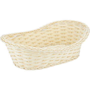 Cos servire paine oval Raki 29x20x7cm, crem
