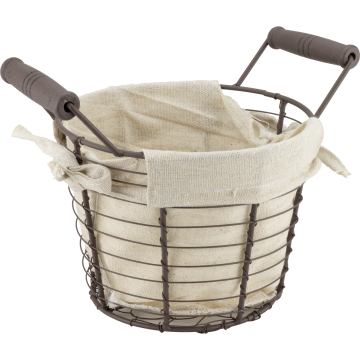 Cos servire paine rotund Raki 15,5x12x14,5cm din metal