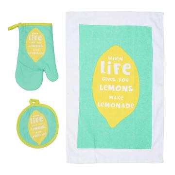 Set 3 piese prosoape bucatarie Lemon