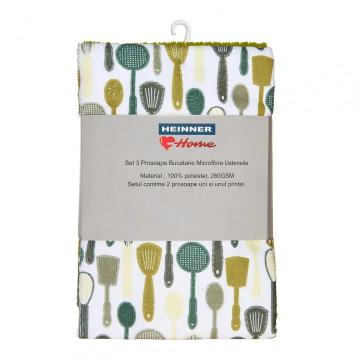 Set 3 prosoape verzi microfibra 45x70cm - ustensile