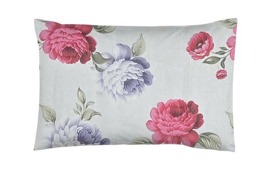 Fata de perna 50x70, 100% bumbac standard, floral roz de la Vision Craft Textile Srl