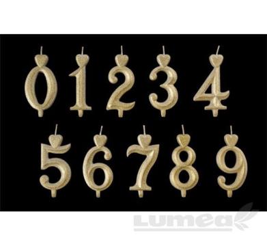 Lumanari cifre aur, 100 buc. - Lumea de la Lumea Basmelor International Srl