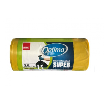 Saci gunoi Sano Optima Super 35litri, 15, 50*70 galbeni