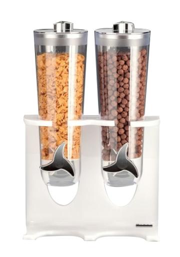 Dispenser cereale dublu 2x2lt cu suport acrilic Raki