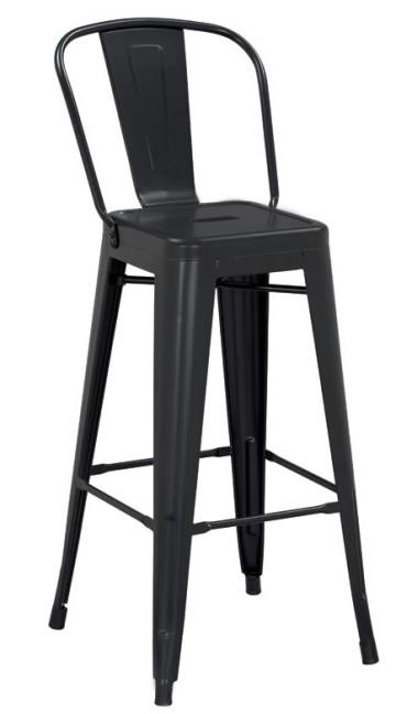 Scaun metalic bar Raki Antique 46x43x107cm Black Matte de la Kalina Textile SRL