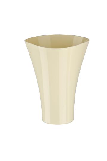 Ghiveci Fala plastic, 17x21,5cm, crem