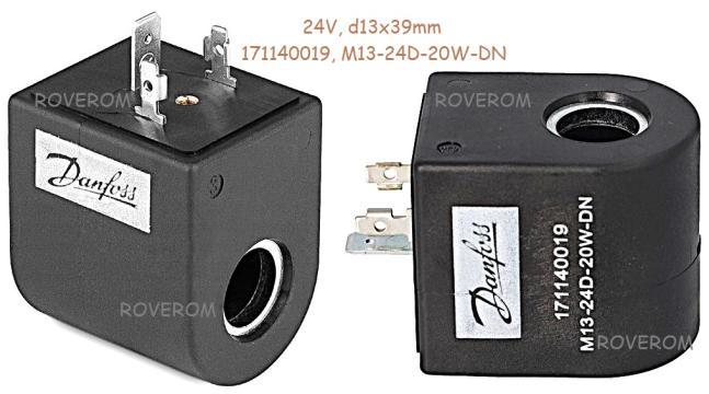 Bobina 24V, d13x39mm, electovalva hidraulica