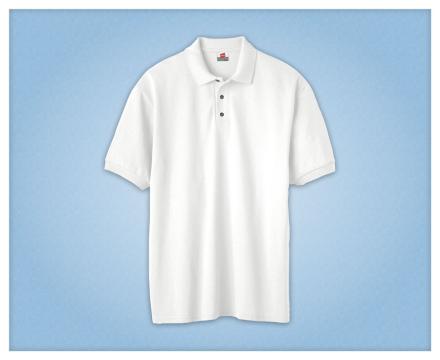 Tricou sublimabil Polo Hanes alb marimea L