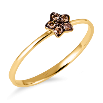 Inel din aur galben de 14K cu diamante de 0.07 carate