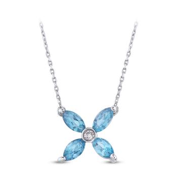 Colier din aur alb de18K cu diamante de 0.03 carate